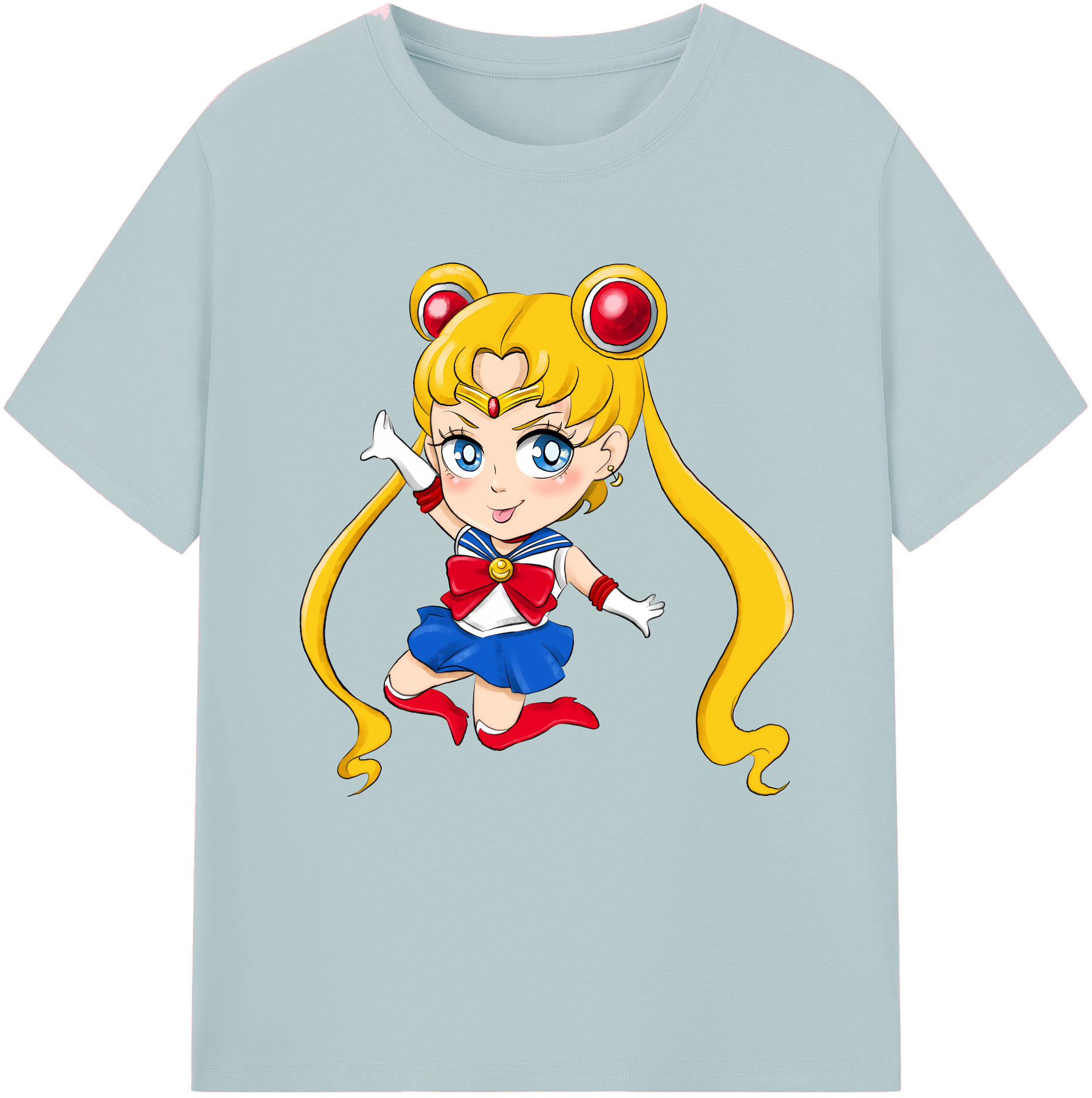 （画像用） 美少女戦士セーラームーン 月野 うさぎ つきの うさぎ Sailor Moon Tsukino Usagi 綿100％半袖Tシャツ（フロントプリント）